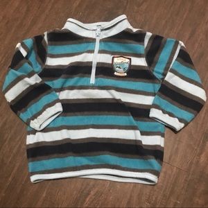 Half Zip Blue Striped Fleece Pullover Size 18M